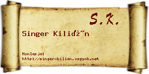 Singer Kilián névjegykártya